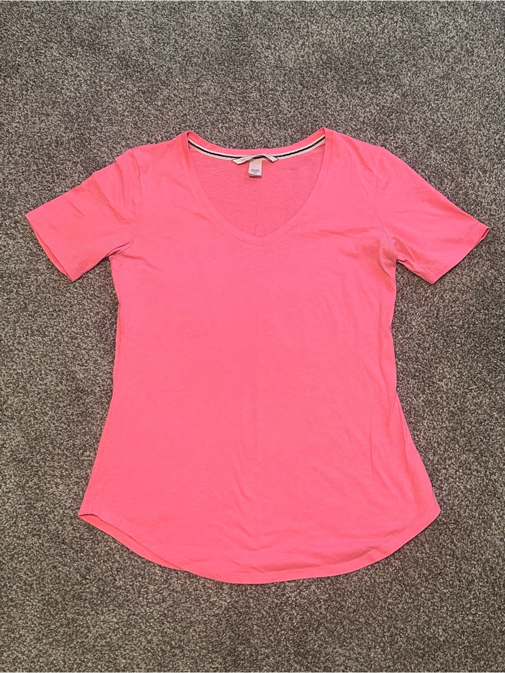 Victoria's Secret Neon Pink V-Neck Short Sleeve Tee